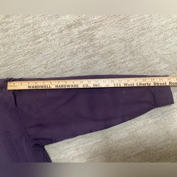 Talbots Classic Purple barn coat with brown leather collar and flannel lining - Picture 10 of 11